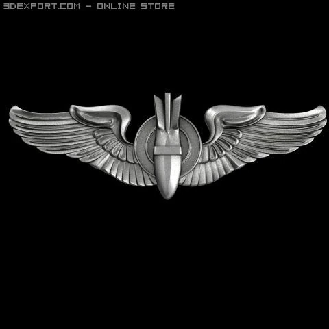 us air force wings bombardier badge 3D Model .c4d .max .obj .3ds .fbx .stl .blend 