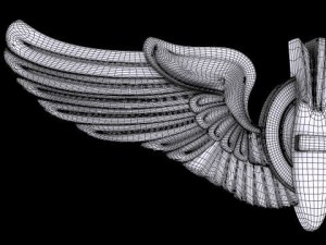 us air force wings bombardier badge 3D मॉडल