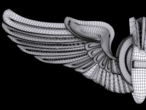 us air force wings bombardier badge 3D Model