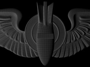 us air force wings bombardier badge 3D Model