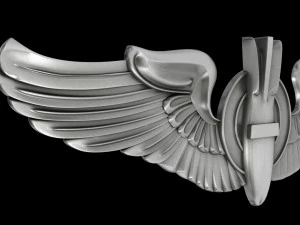 us air force wings bombardier badge 3D Model