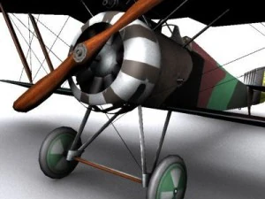 hanriot hd1 ww1 biplane fighter 3D Model
