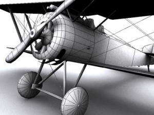 hanriot hd1 ww1 biplane fighter 3D Модель