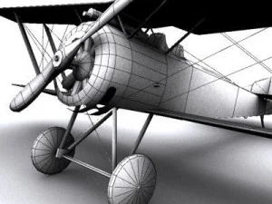 hanriot hd1 ww1 biplane fighter 3D Model