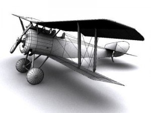 hanriot hd1 ww1 biplane fighter 3D Модель