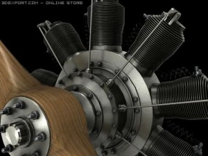 motor rotativo gnome 9n Modelo 3D