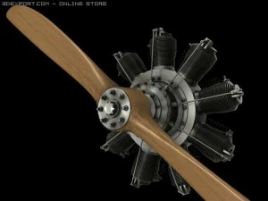 motor rotativo gnome 9n Modelo 3D