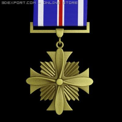 distinguished flying cross medal 3D Model .c4d .max .obj .3ds .fbx .stl .blend 