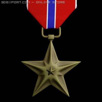 bronze star medal Modello 3D .c4d .max .obj .3ds .fbx .stl .blend 