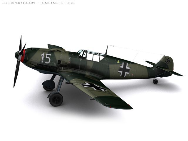messerschmitt bf109e3 emil 3D 模型 .c4d .max .obj .3ds .fbx .stl .blend 