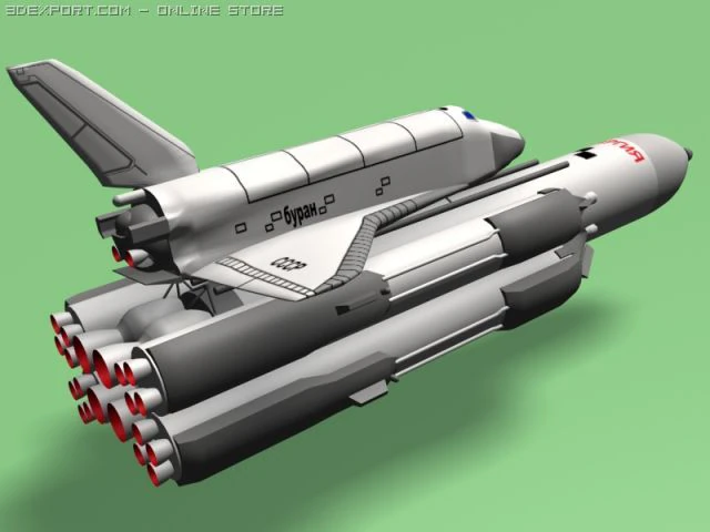 spaceship buran 3D Model .c4d .max .obj .3ds .fbx .stl .blend 