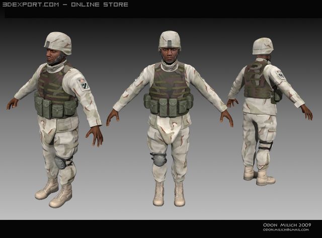us army soldier 3Dモデル