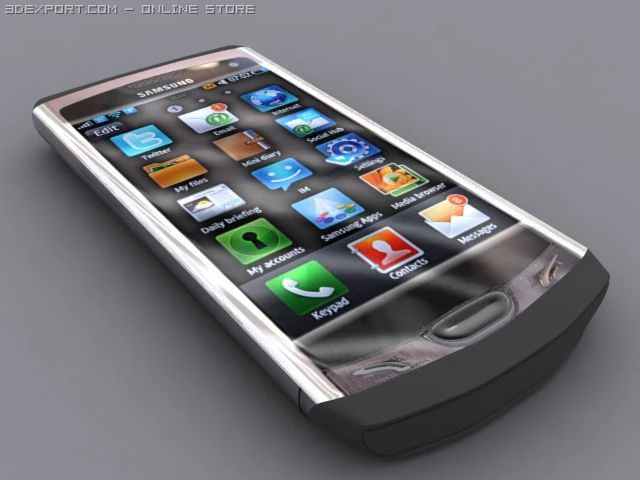 samsung wave ii 3D Model .c4d .max .obj .3ds .fbx .stl .blend 
