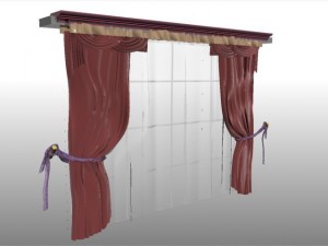 curtain classic style 01 bordo 3D Model
