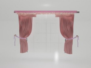 curtain classic style 01 bordo Modello 3D