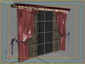 curtain classic style 01 bordo 3D Model