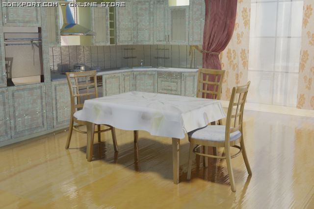 kitchen 3D 模型 .c4d .max .obj .3ds .fbx .stl .blend 