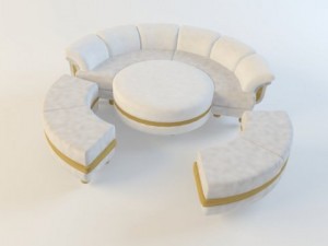 round shaped sofa 3D Model
