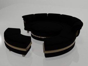 round shaped sofa 3D Модель