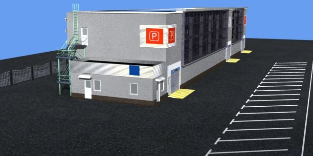 car parking building 3D मॉडल .c4d .max .obj .3ds .fbx .stl .blend 