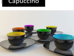 capuccino mugs set 3D Model