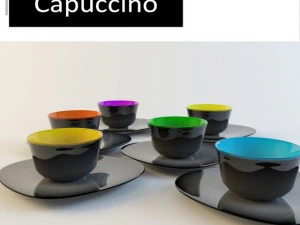 set di tazze da cappuccino Modello 3D