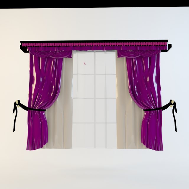 curtain classic style 03 wet silk 3D 모델 .c4d .max .obj .3ds .fbx .stl .blend 