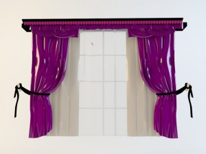 curtain classic style 03 wet silk 3D Model