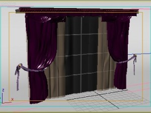 curtain classic style 03 wet silk 3D 모델