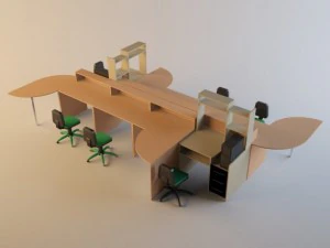 &aacute;rea de trabalho do escrit&oacute;rio Modelo 3D