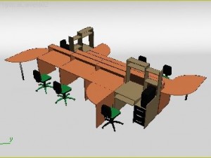 office work area 3D Модель