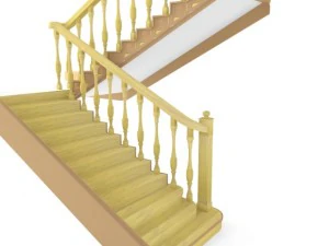 escada de madeira Modelo 3D