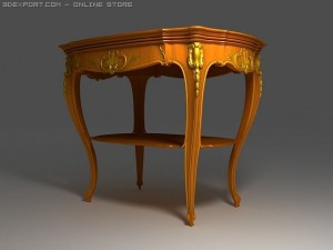 baroque table 3D मॉडल