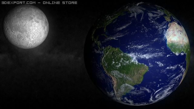 earth and moon 3D Model .c4d .max .obj .3ds .fbx .stl .blend 