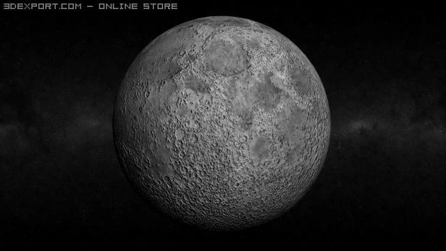 moon 3D Model .c4d .max .obj .3ds .fbx .stl .blend 