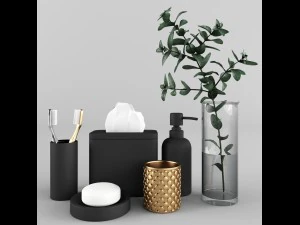 bathroom accessories set 1 3D Model