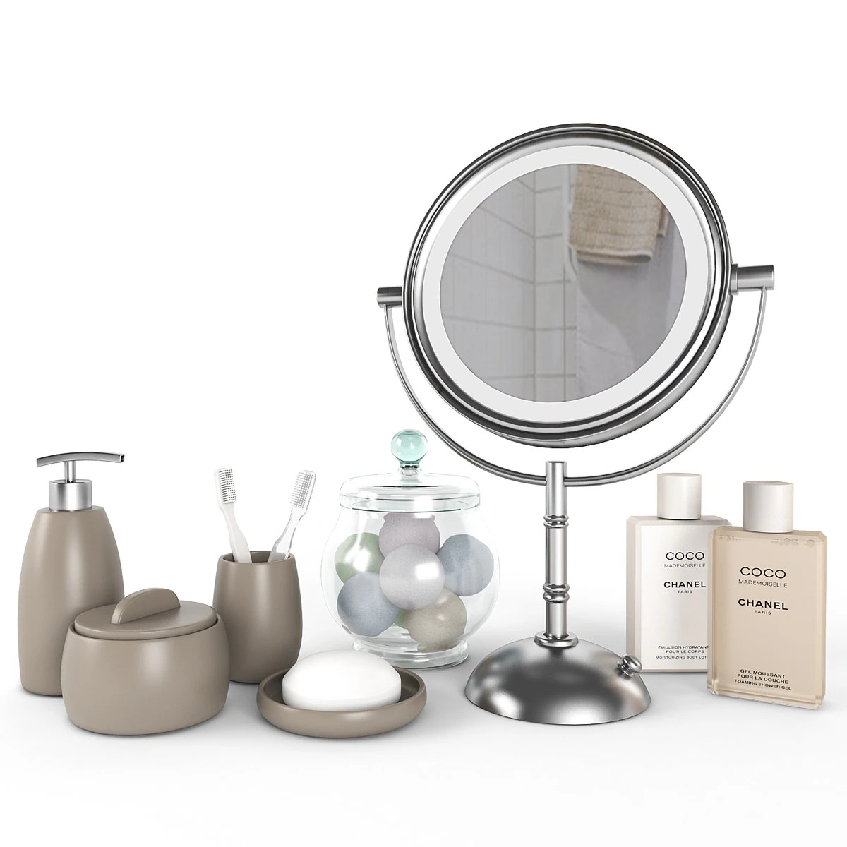 bathroom accessories set 2 3D Model .c4d .max .obj .3ds .fbx .stl .blend 