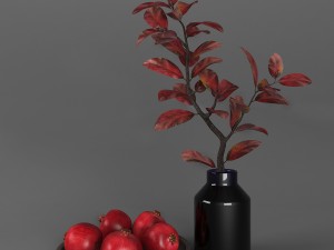 decorative set with pomegranates 3D Model