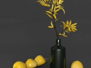 decorative set with apples 3D Model