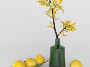 decorative set with apples 3D Model