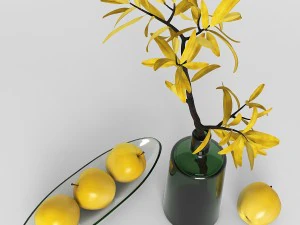 decorative set with apples 3D Model