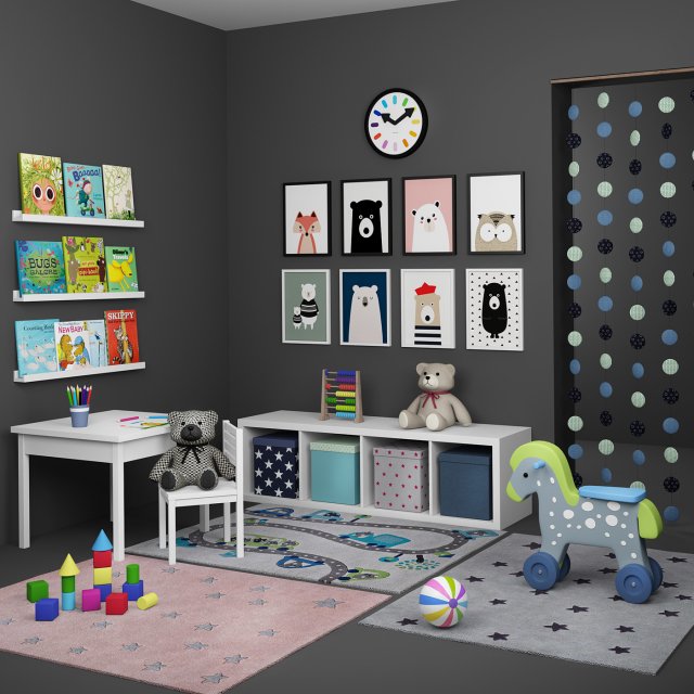 decorative set for kids room Modello 3D .c4d .max .obj .3ds .fbx .stl .blend 