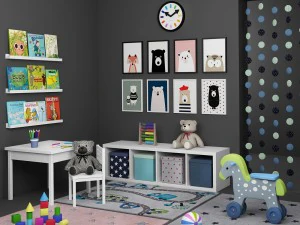 Deko-Set f&uuml;r das Kinderzimmer 3D Modell