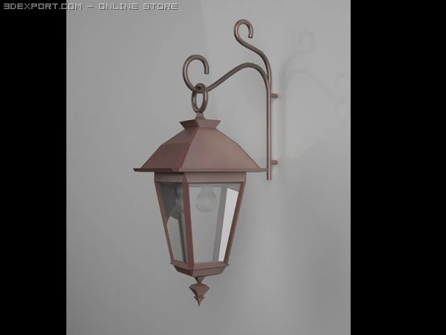 wrought iron wall lamp 3D Model .c4d .max .obj .3ds .fbx .stl .blend 