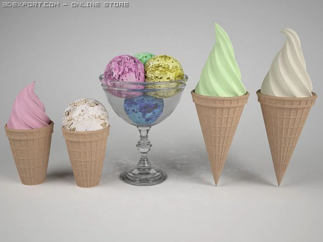 아이스크림 3D 모델 .c4d .max .obj .3ds .fbx .stl .blend 