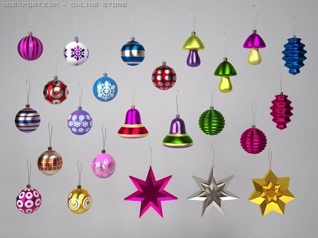 christmas balls 3Dモデル .c4d .max .obj .3ds .fbx .stl .blend 