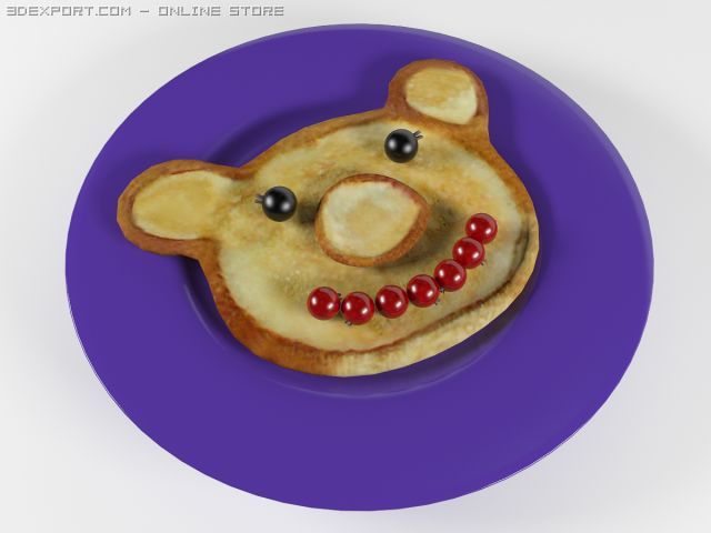 pancake Model 3D .c4d .max .obj .3ds .fbx .stl .blend