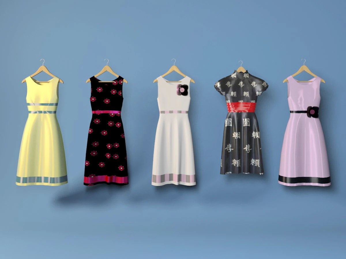 dresses 3D Model .c4d .max .obj .3ds .fbx .stl .blend 