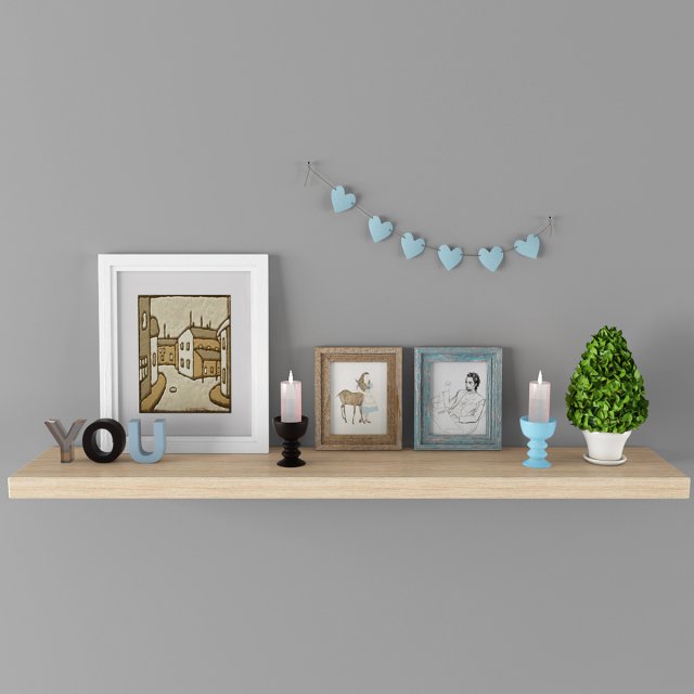 decoration set 3Dモデル .c4d .max .obj .3ds .fbx .stl .blend 
