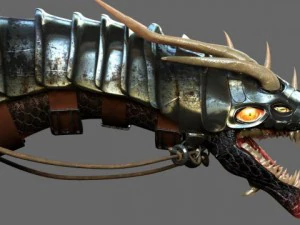 drago da battaglia Modello 3D